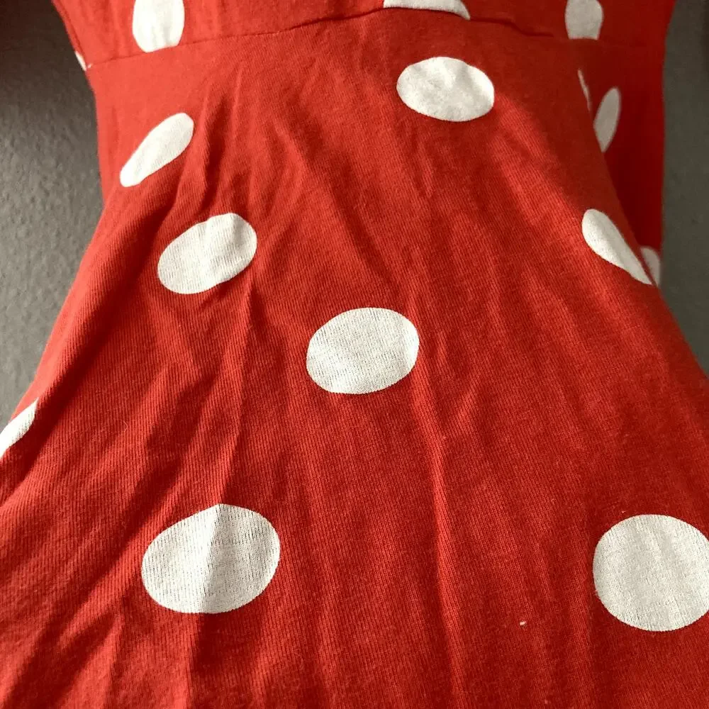 Mini Boden Polka Dot Skater Twirl Dress - Red White - 4-5Y